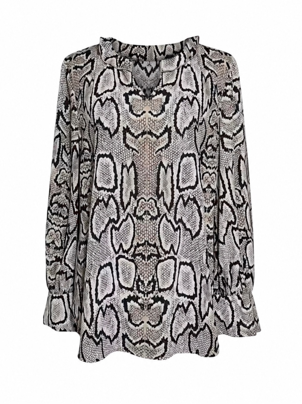 Cabi Serpentine Blouse Women’s Small Snake Print Ruffle Neck Style 3759